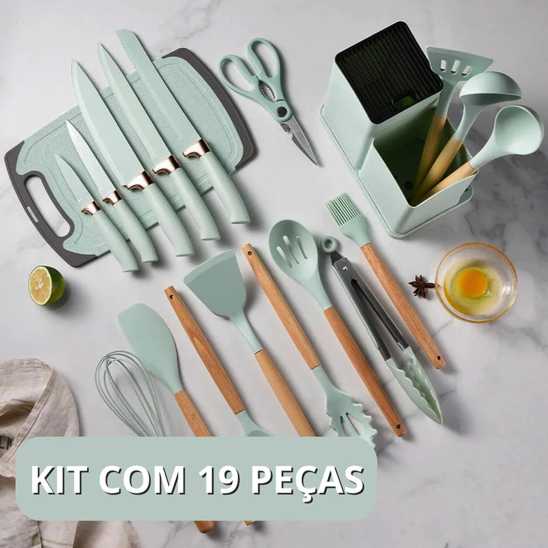 Kit 19 Pçs De Cozinha - Jogo Completo + Frete Grátis